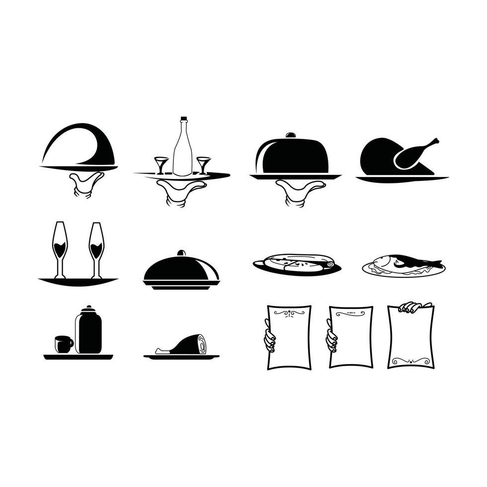 restaurante cosa ilustración símbolo colección vector
