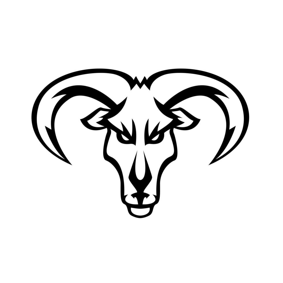 Goat Head Illustration Vector Design