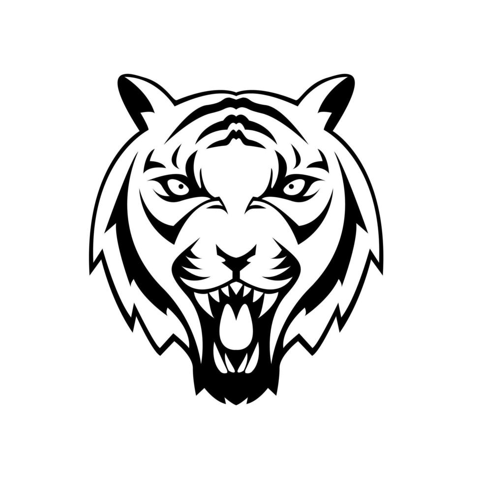 diseño de vector de ilustración de cabeza de tigre