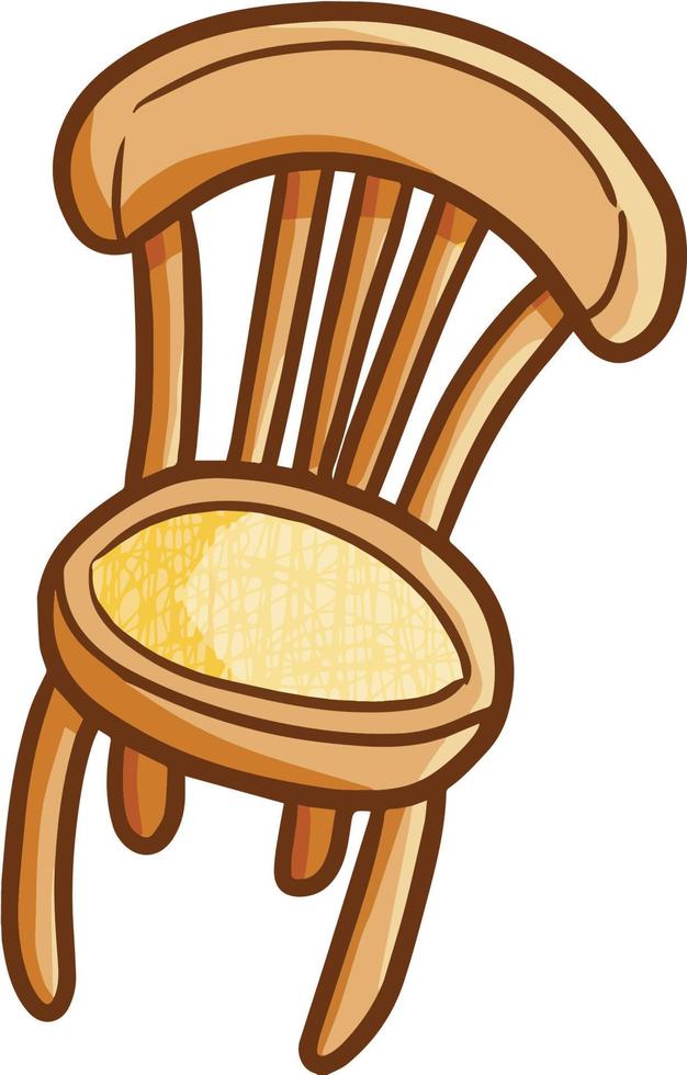Funny and cute old style wooden chair vector