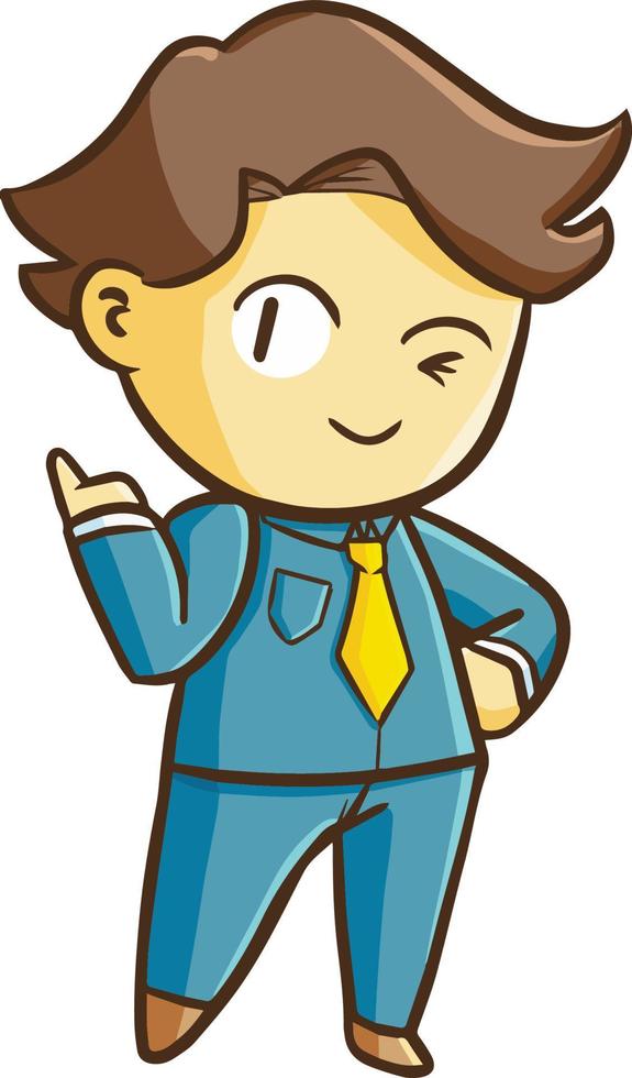 Funny and cute businessman smiling with confident vector