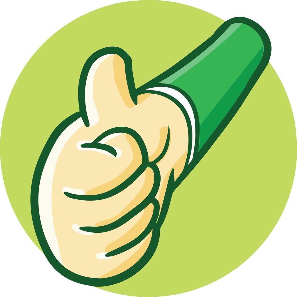 Funny and cute hand with thumb up say YES vector