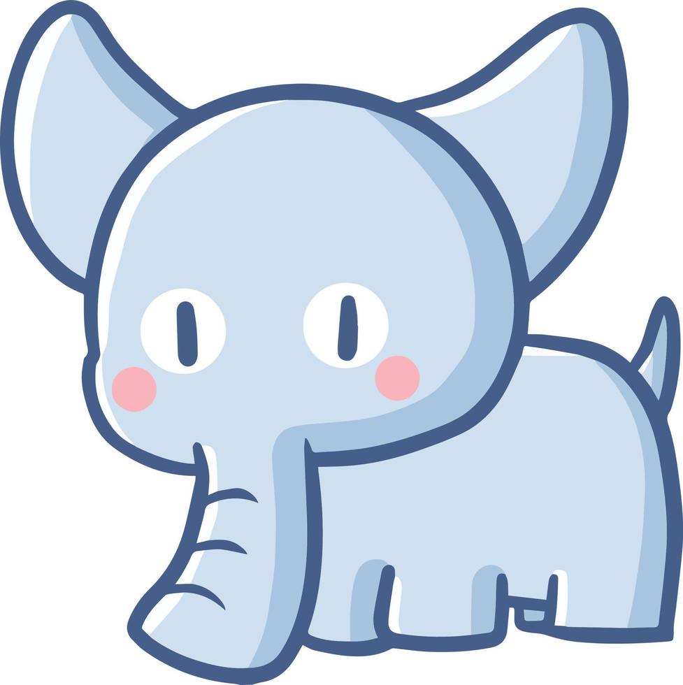 Cute and funny blue elephant standing vector
