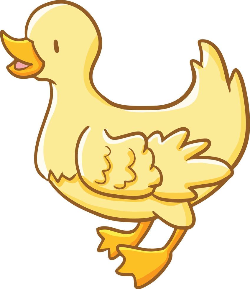 Cute and funny little duck smiling happily vector