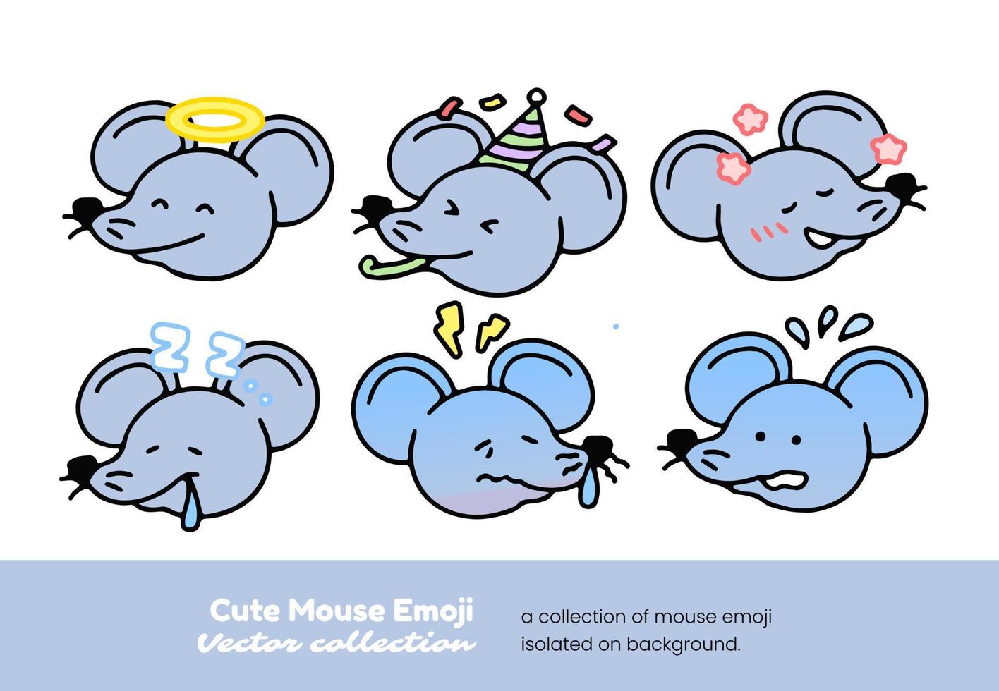 Set of cute mouse cartoon character, back to school concept. isolated on white background, vector illustration.