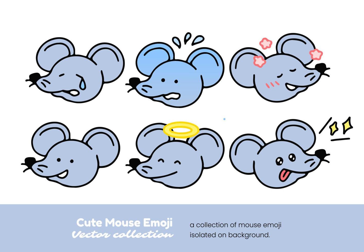 Set of cute mouse cartoon character, back to school concept. isolated on white background, vector illustration.