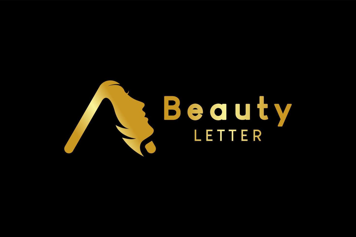 lujo estilo belleza logo diseño con un mezcla de mujer cara silueta y letra un vector