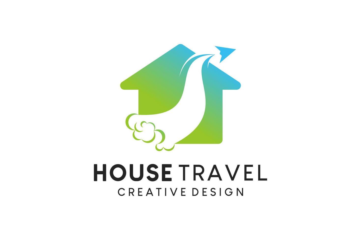 Modern travel home icon logo design vector