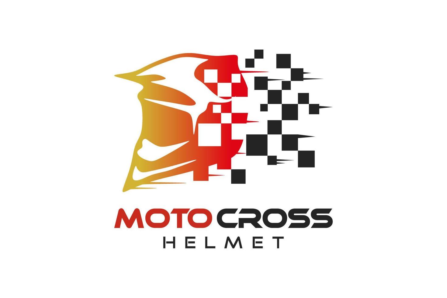 Motocross helmet logo design with creative abstract concept vector