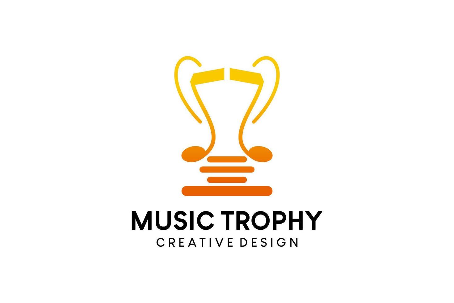 Music logo vector illustration design with tone icon in trophy shape