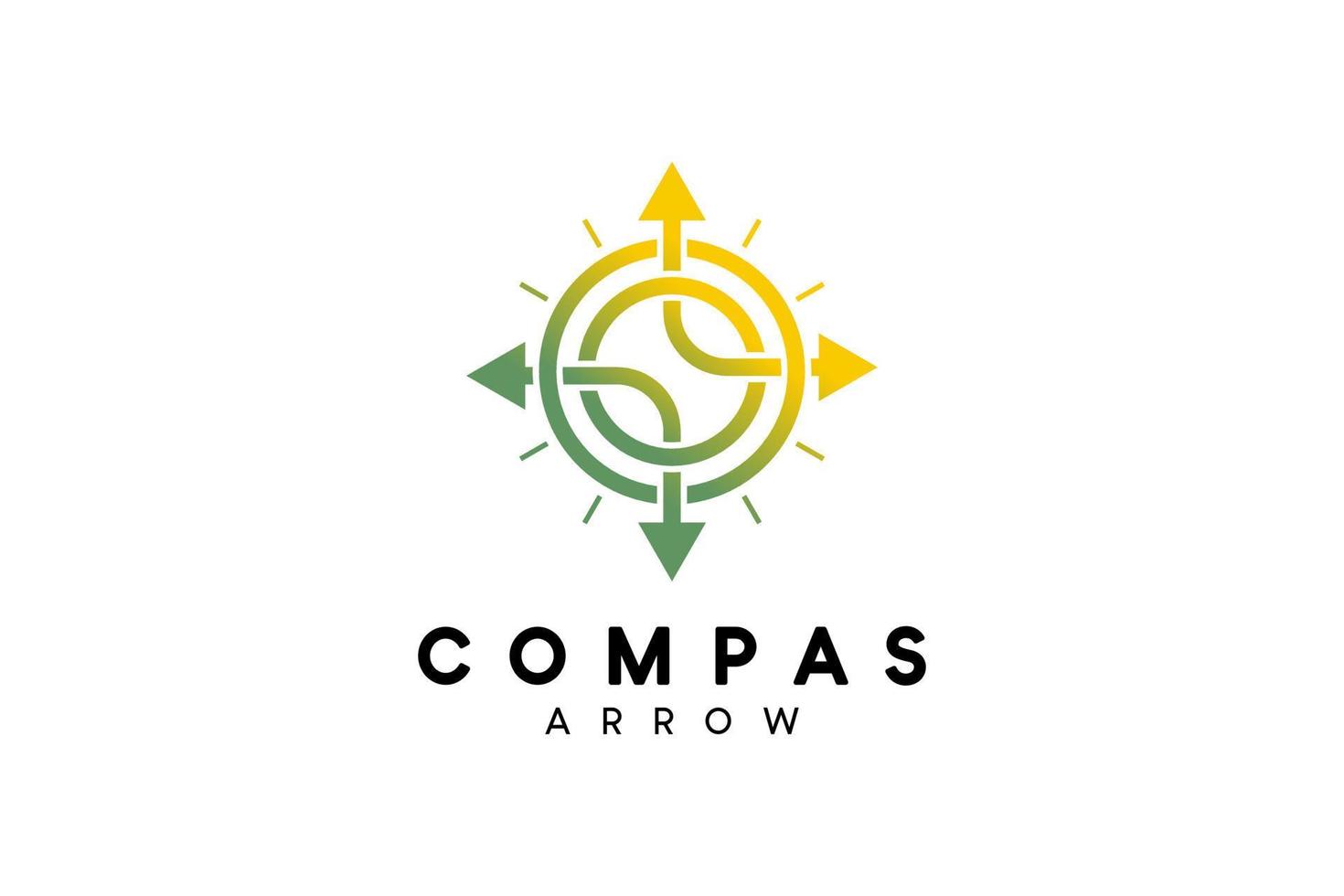 Compass logo design with modern line art concept vector