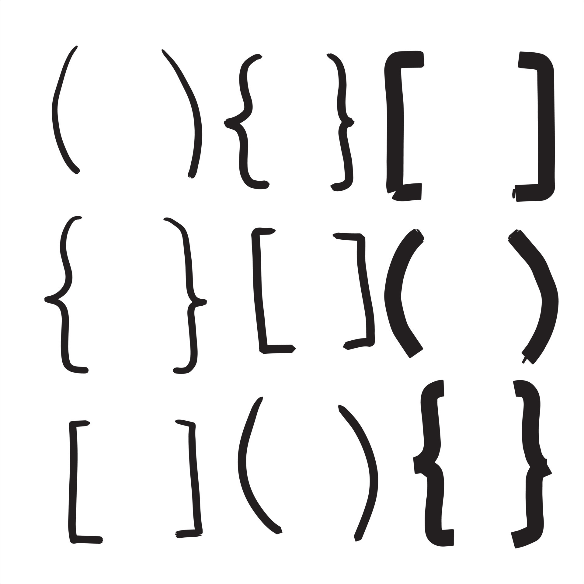 Set of Text brackets. Doodle parenthesis icon. 20777990 Vector Art at