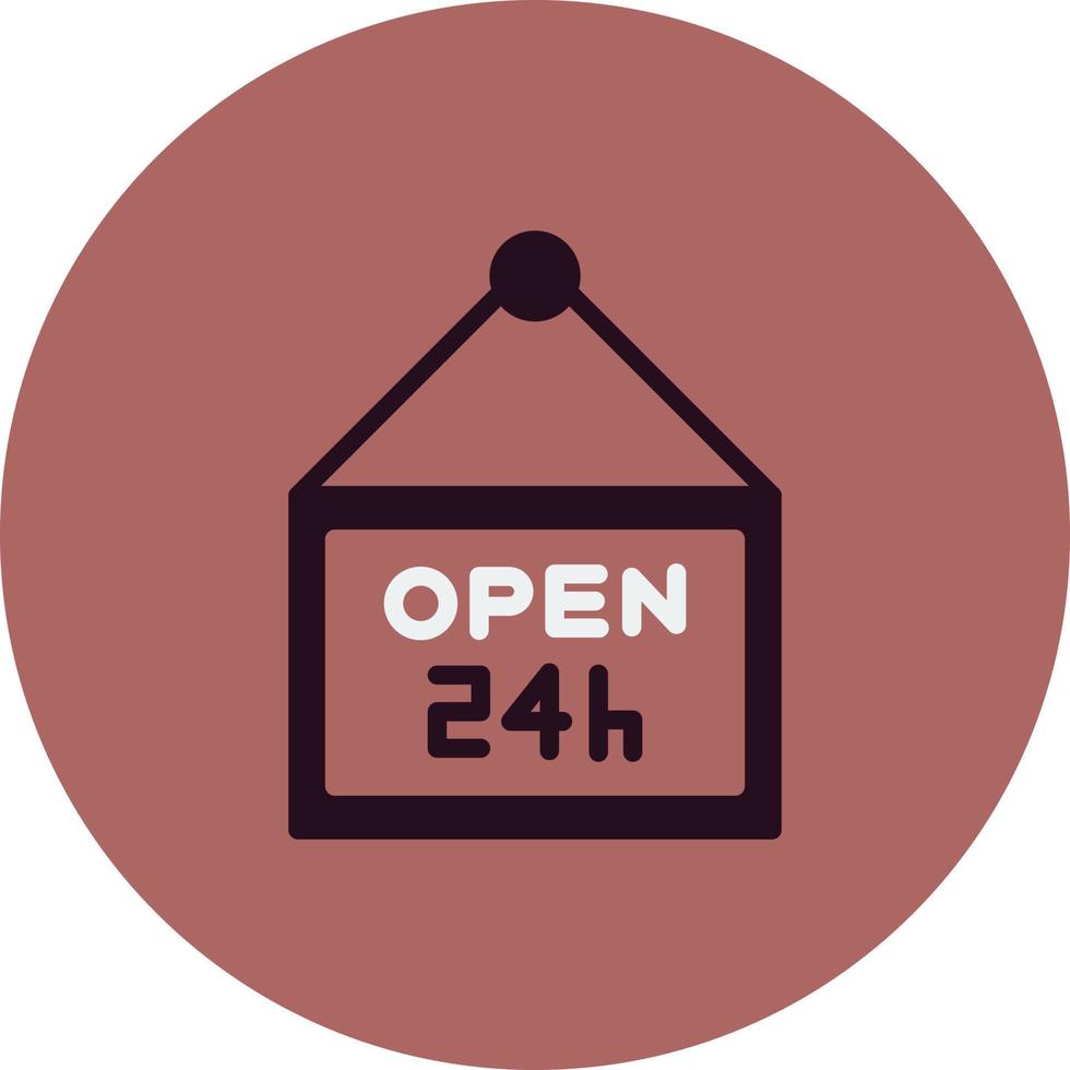 Open Shop 24 Hours Vector Icon