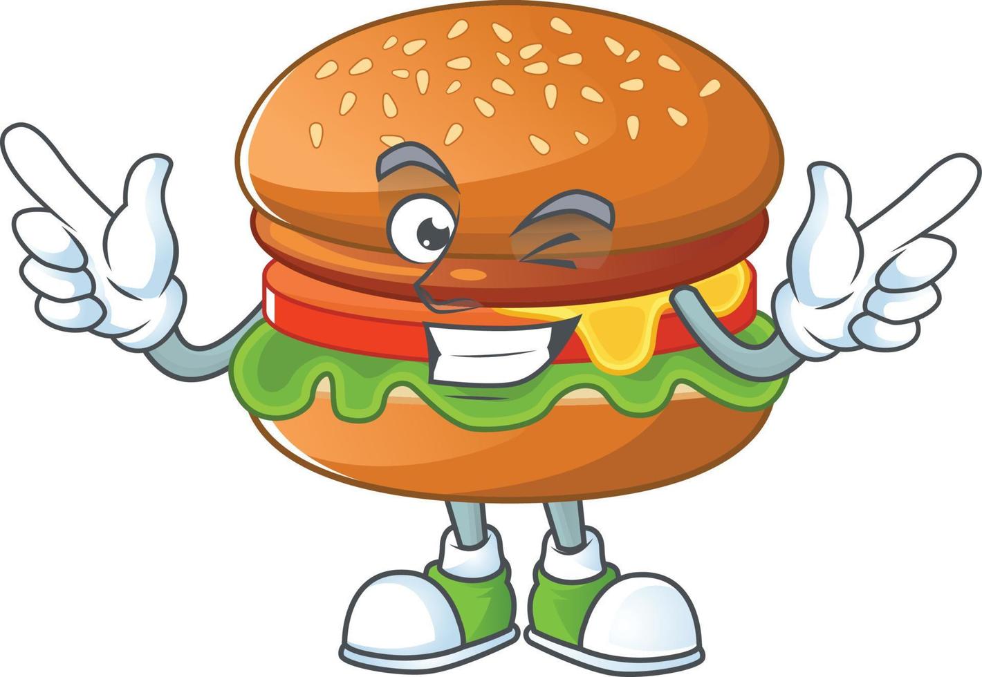 A cartoon character of hamburger vector