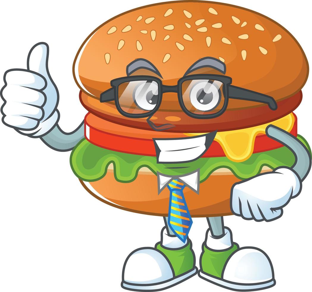 A cartoon character of hamburger vector