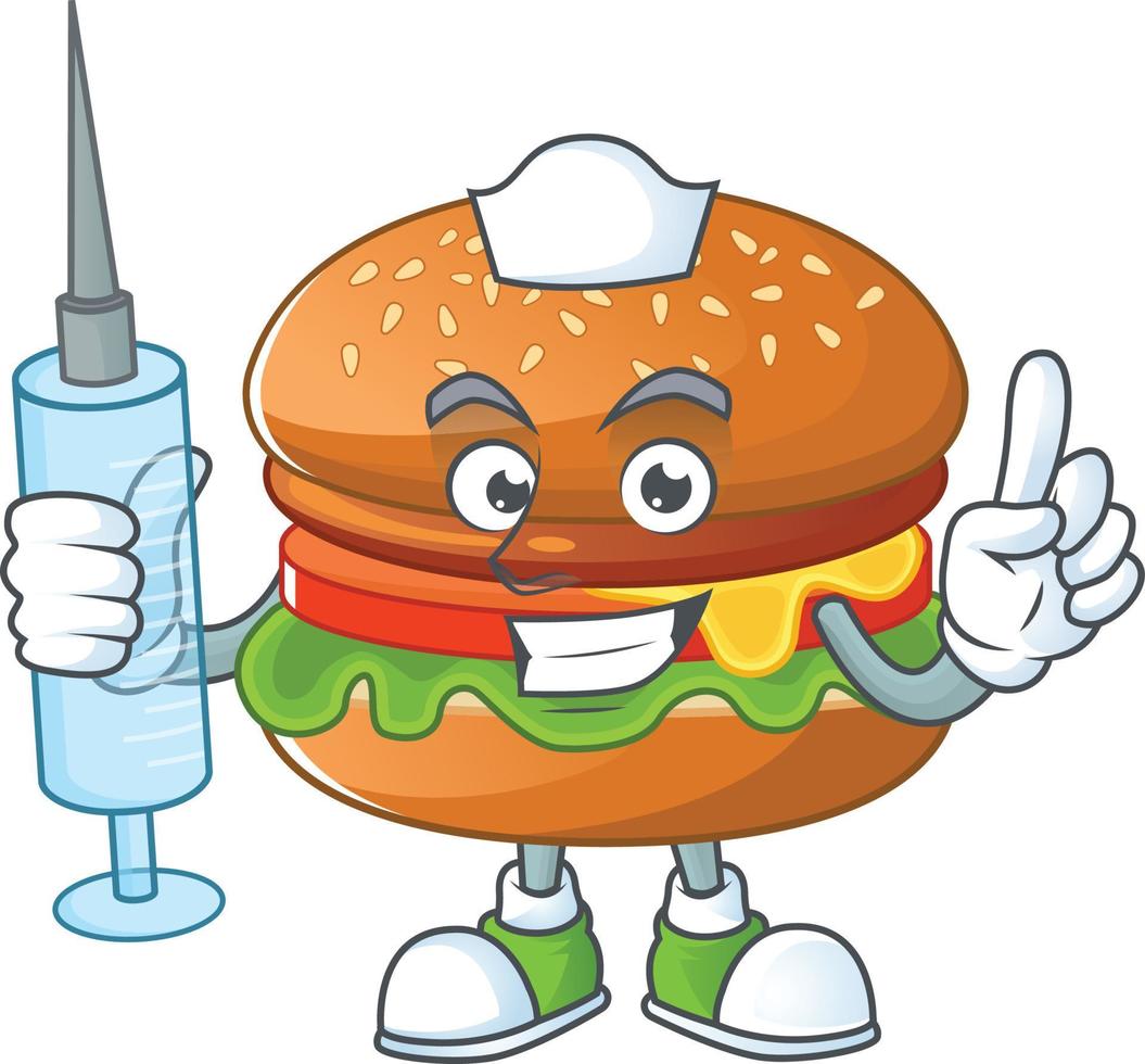 A cartoon character of hamburger vector