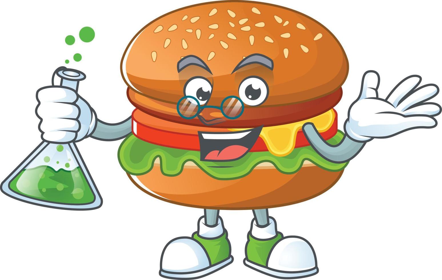 A cartoon character of hamburger vector