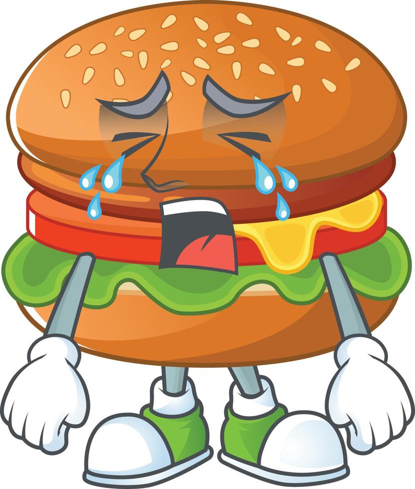 A cartoon character of hamburger vector