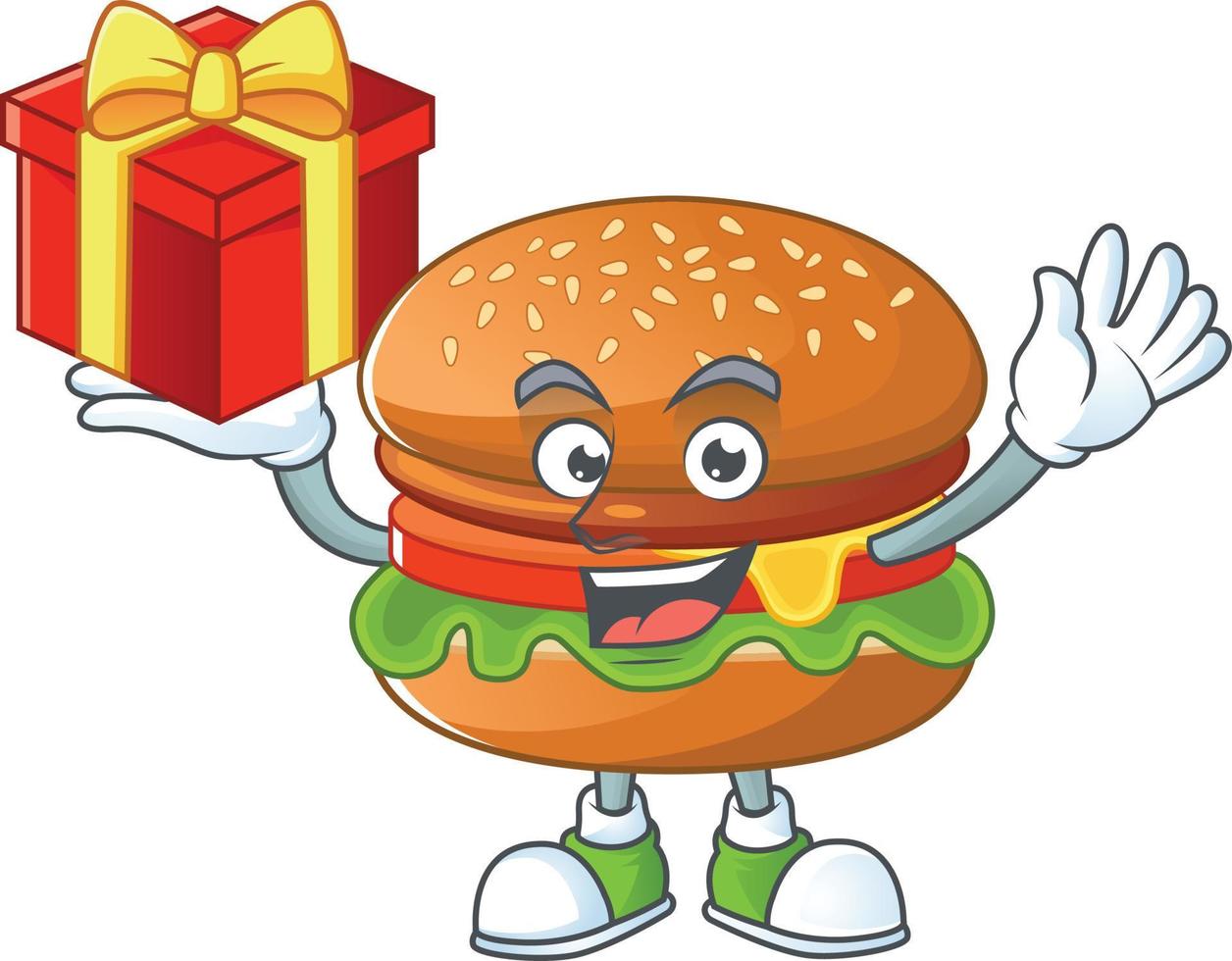 A cartoon character of hamburger vector