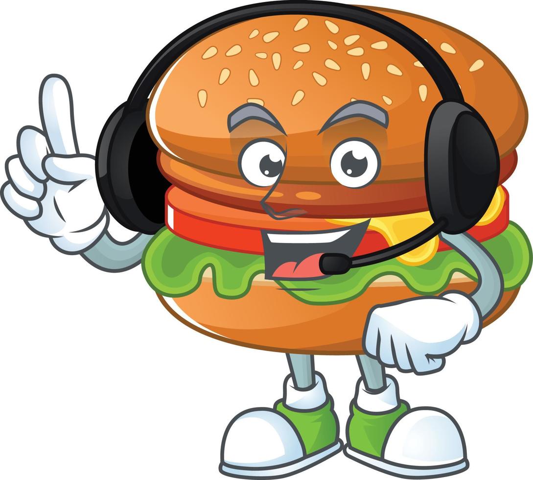 A cartoon character of hamburger vector