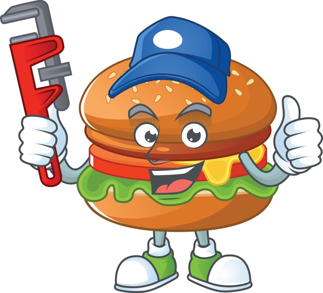 A cartoon character of hamburger vector