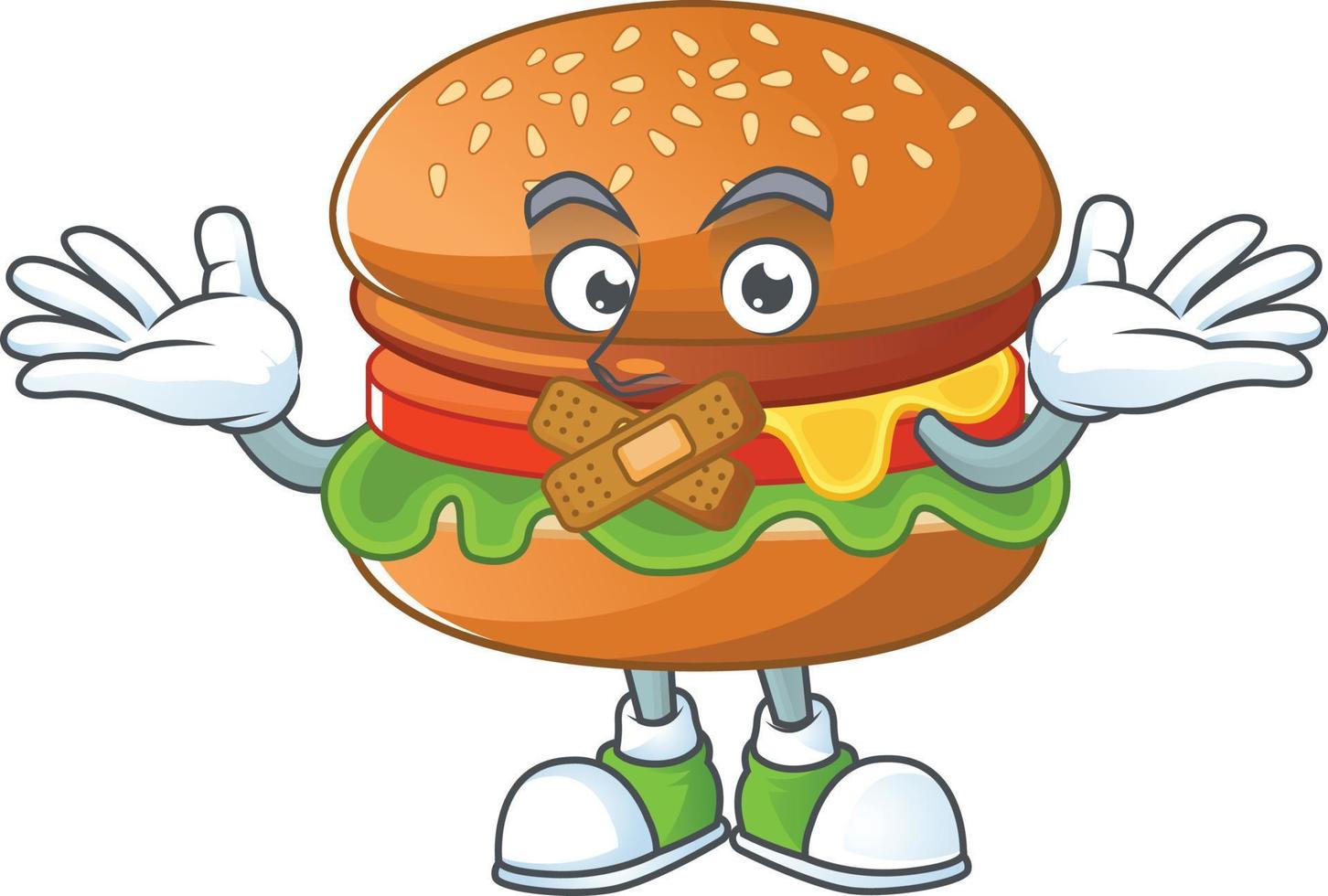 un dibujos animados personaje de hamburguesa vector