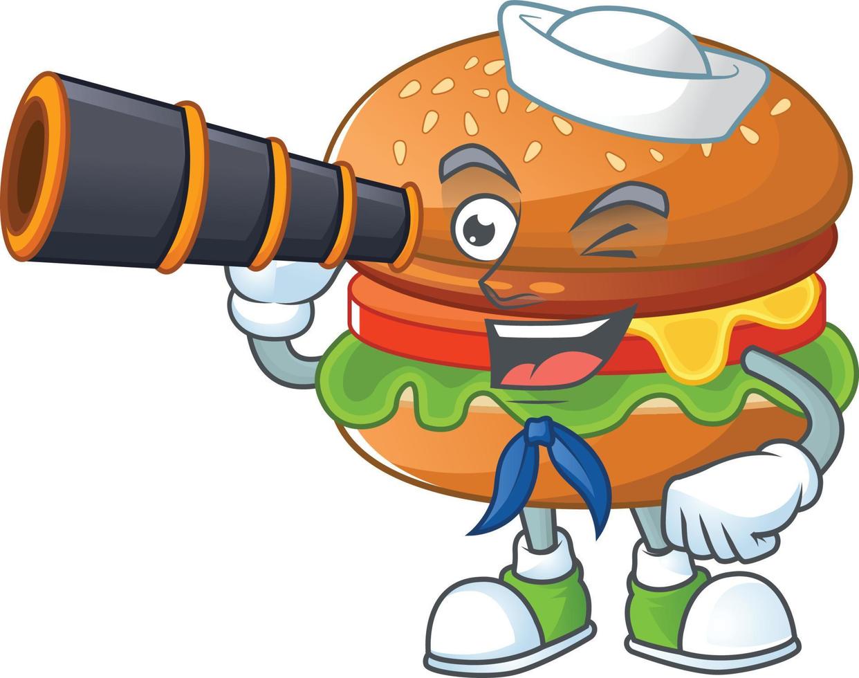 A cartoon character of hamburger vector