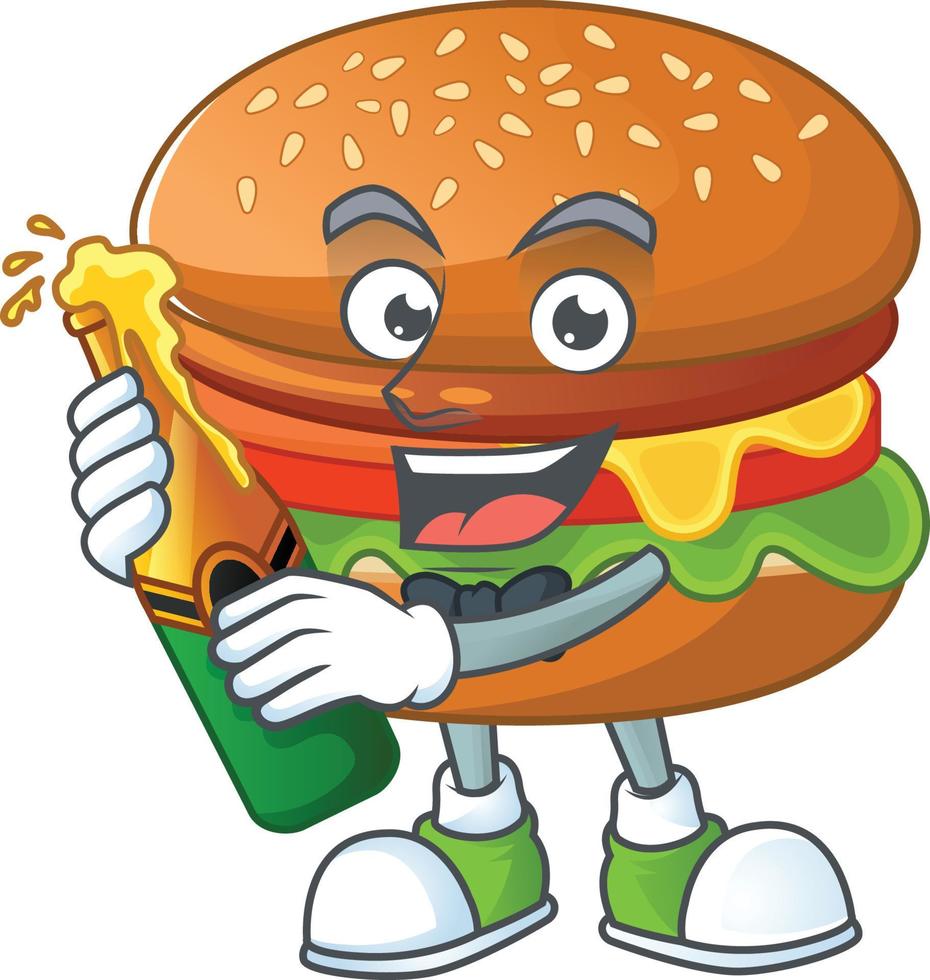 un dibujos animados personaje de hamburguesa vector