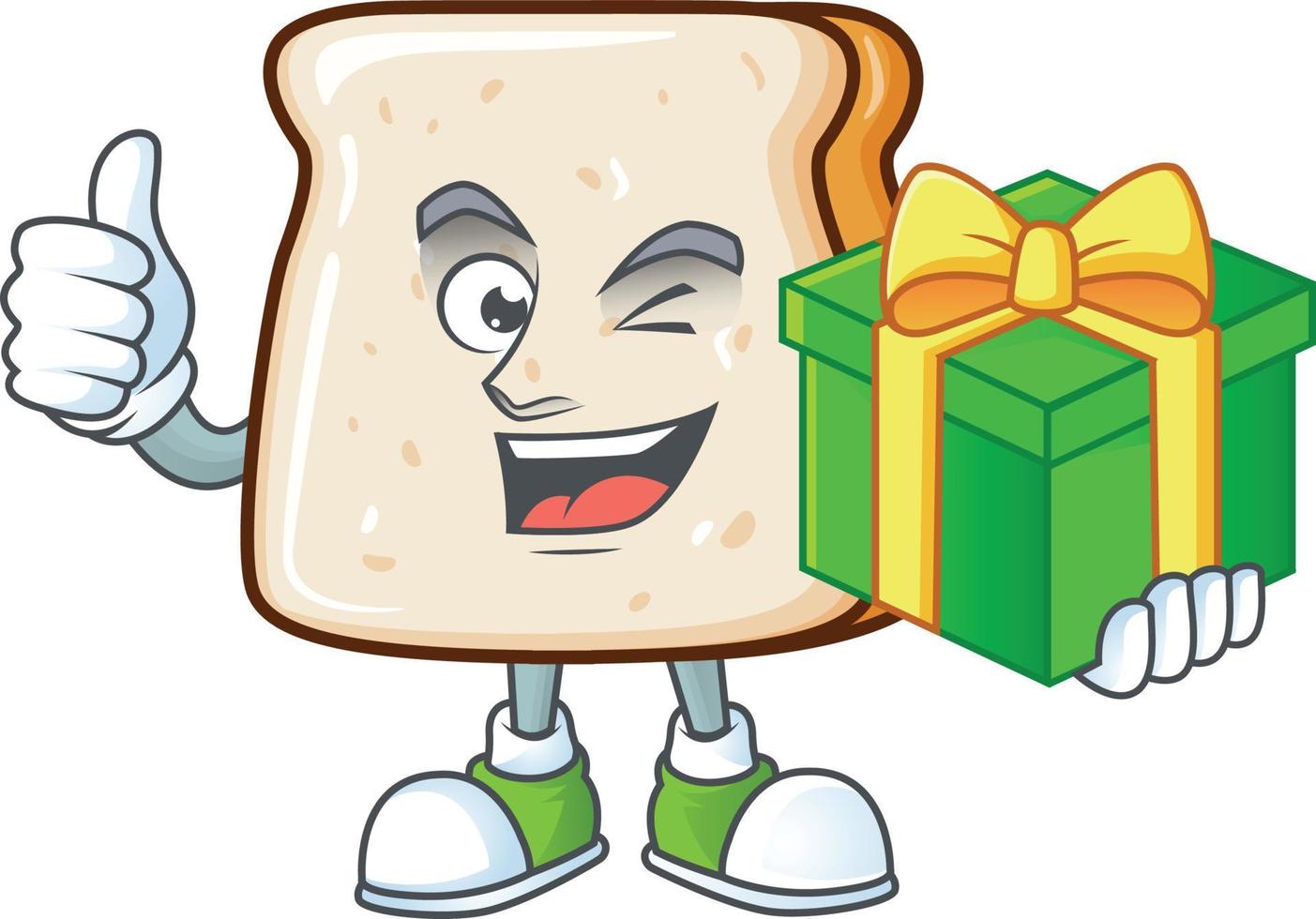 A cartoon character of slice of bread vector
