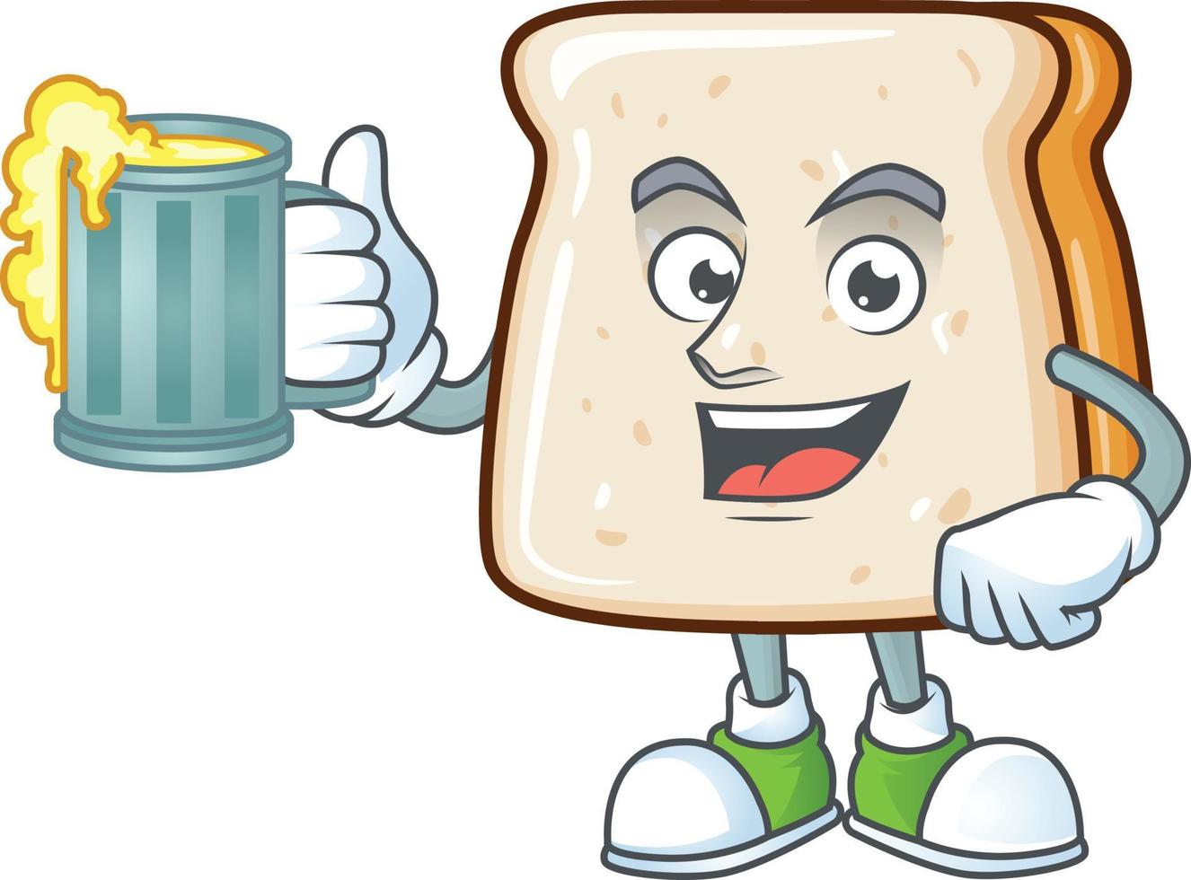 A cartoon character of slice of bread vector