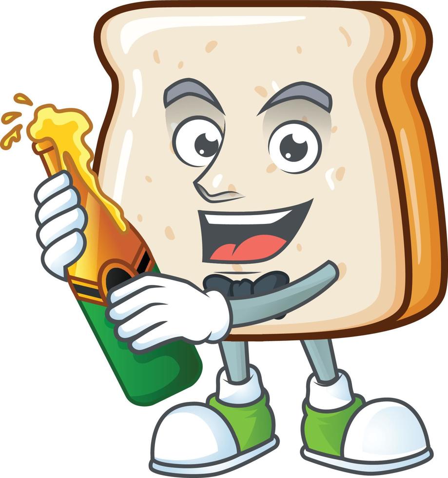 A cartoon character of slice of bread vector