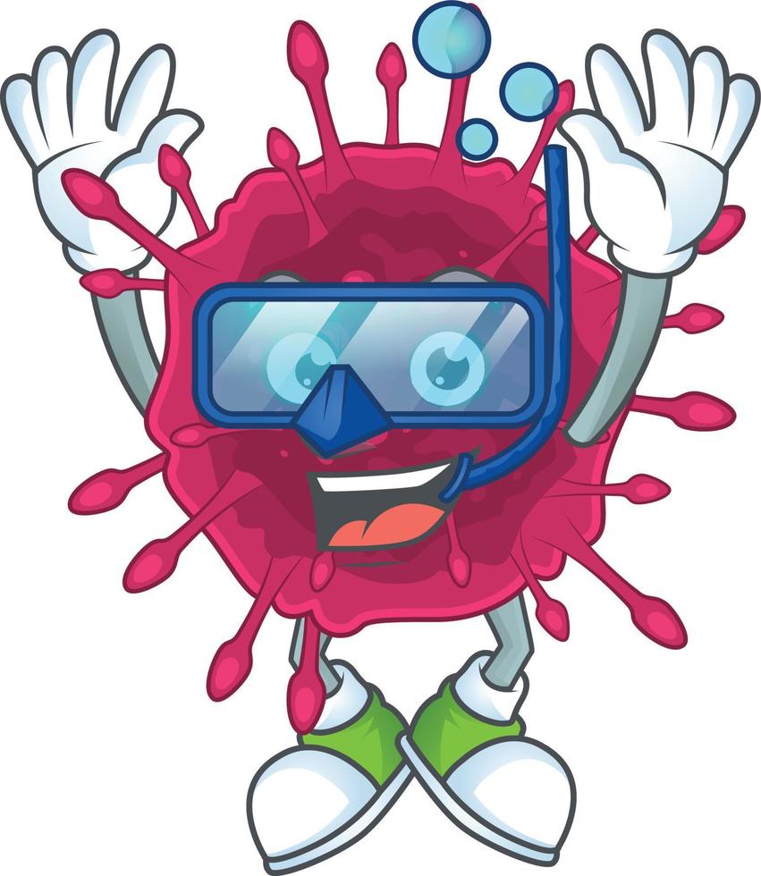 A cartoon character of COVID19 vector