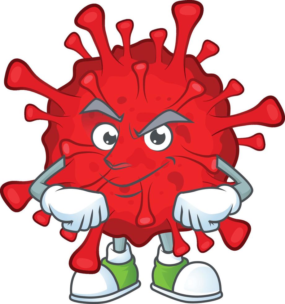 A cartoon character of dangerous coronaviruses vector