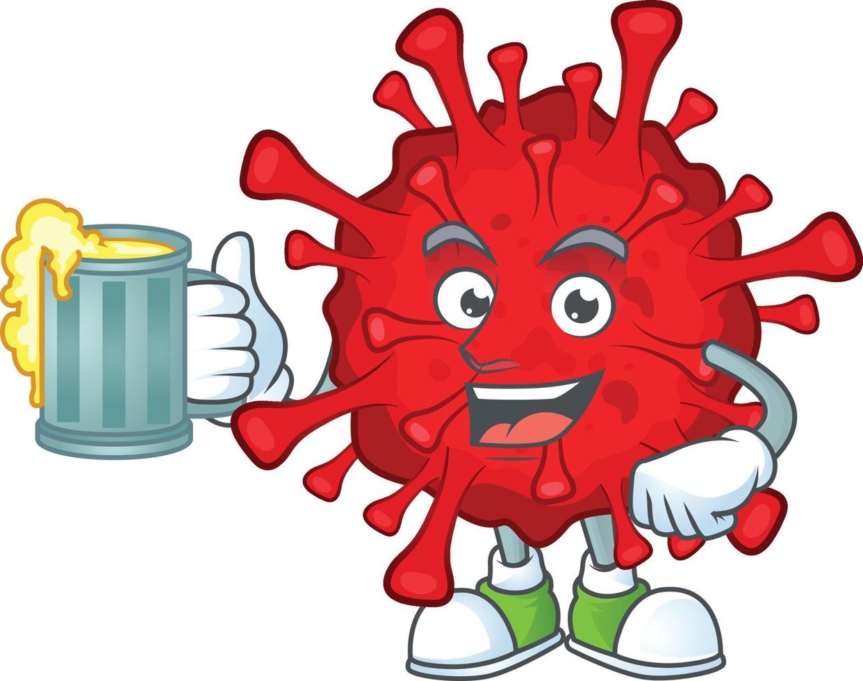 A cartoon character of dangerous coronaviruses vector