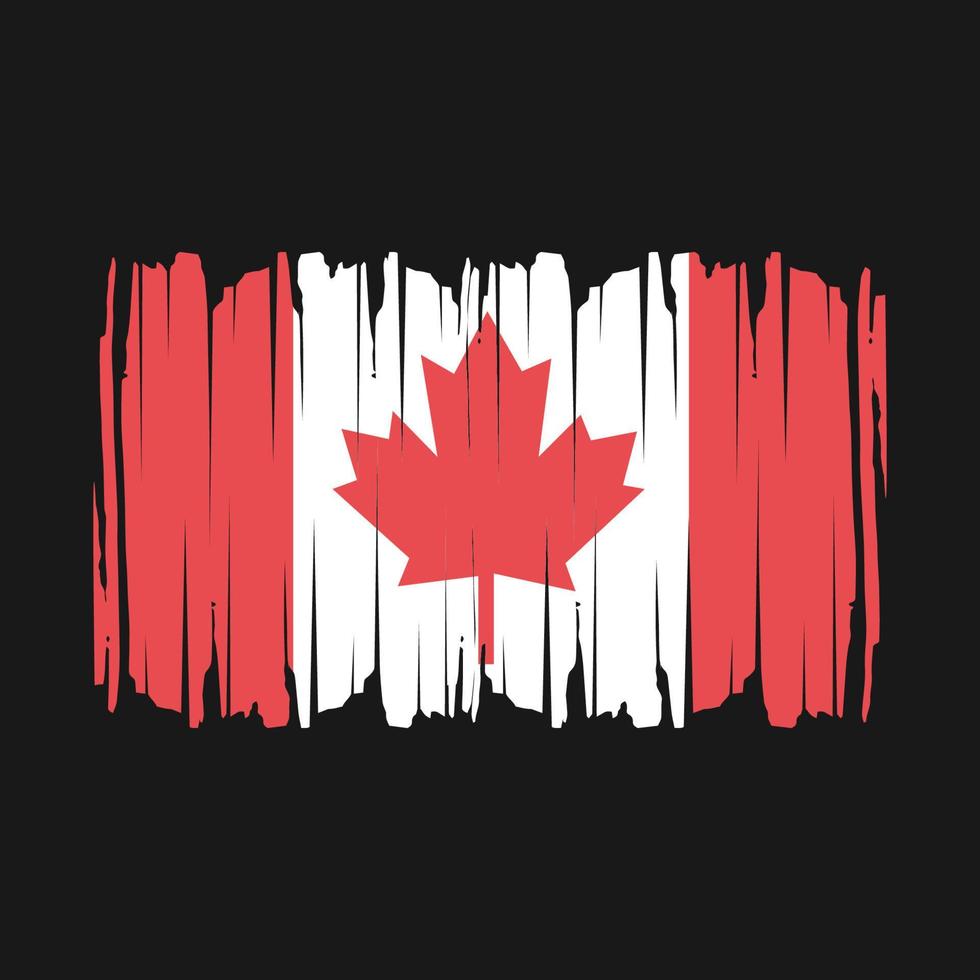 Ilustración de vector de pincel de bandera de canadá