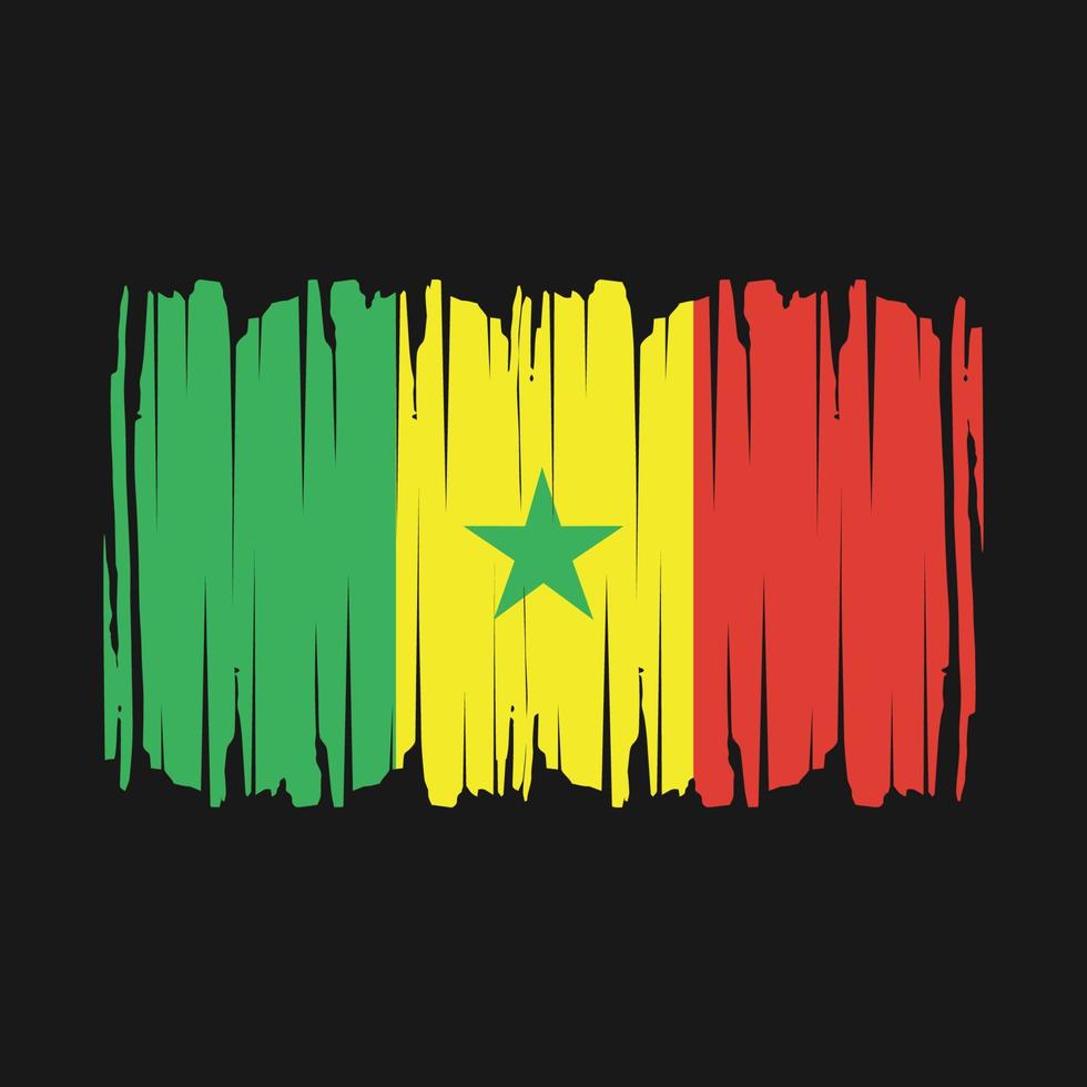 Senegal Flag Brush Vector Illustration