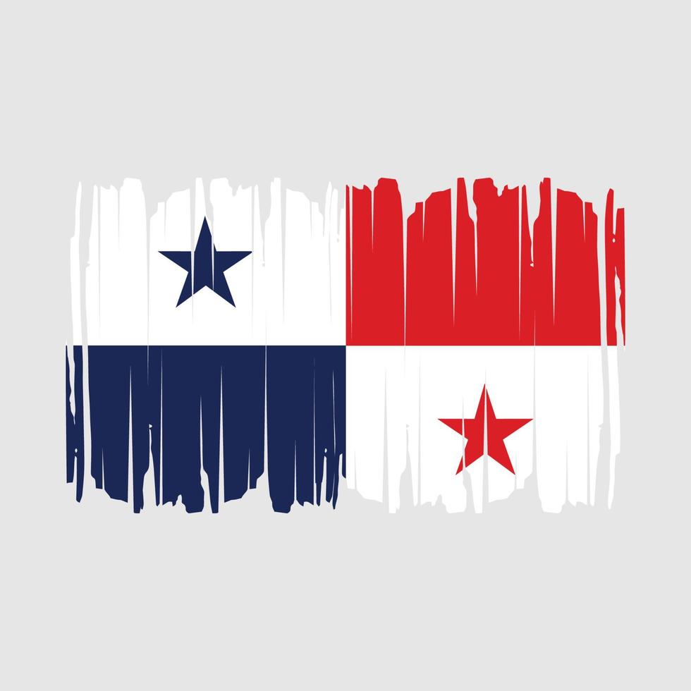 Panama Flag Brush Vector Illustration