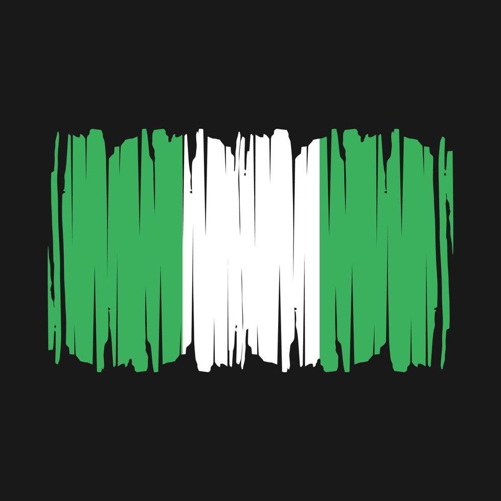 Nigeria Flag Brush Vector Illustration