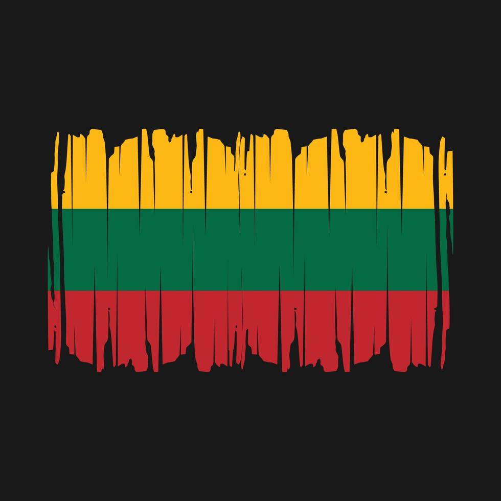 Lithuania Flag Brush Vector Illustration
