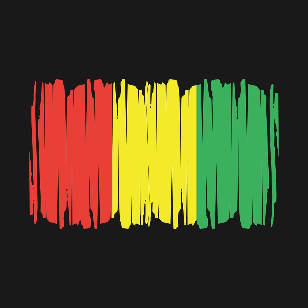 Guinea Flag Brush Vector Illustration
