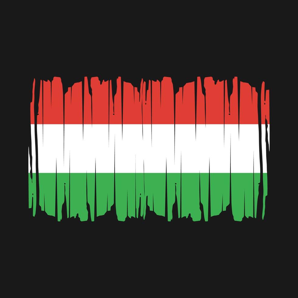 Hungary Flag Brush Vector Illustration