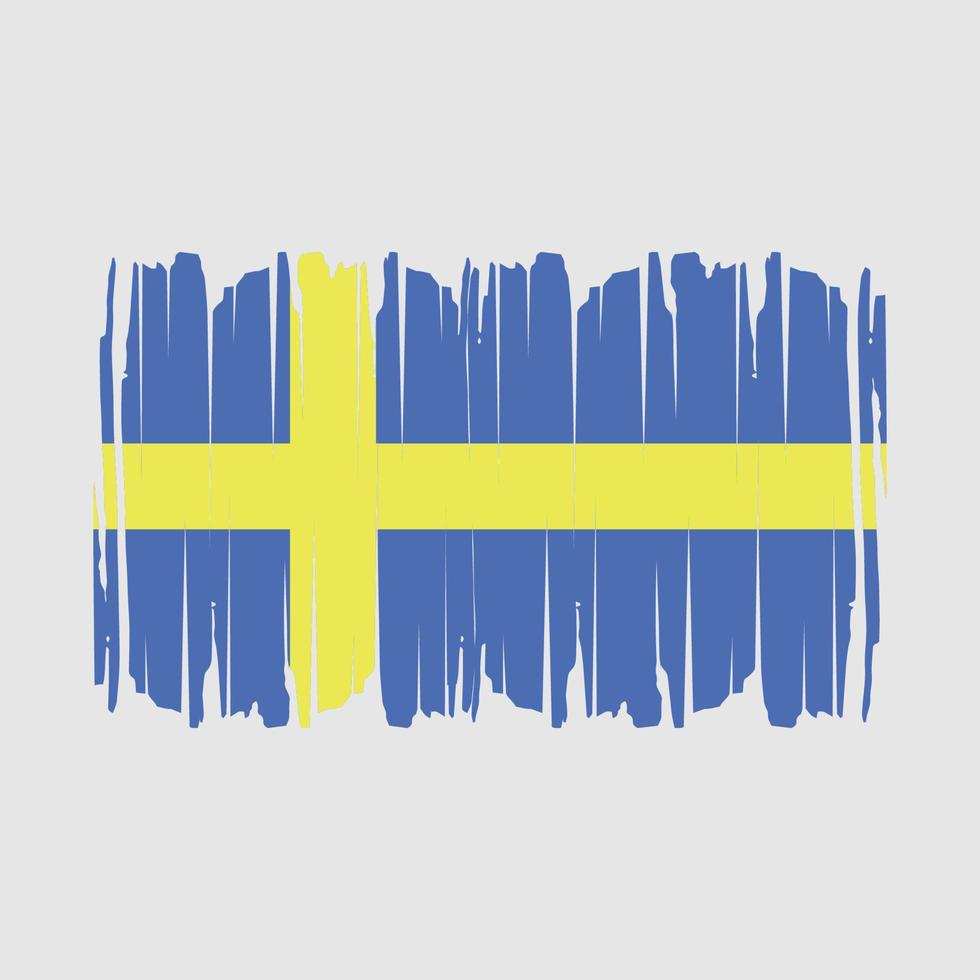 Sweden Flag Brush Vector Illustration