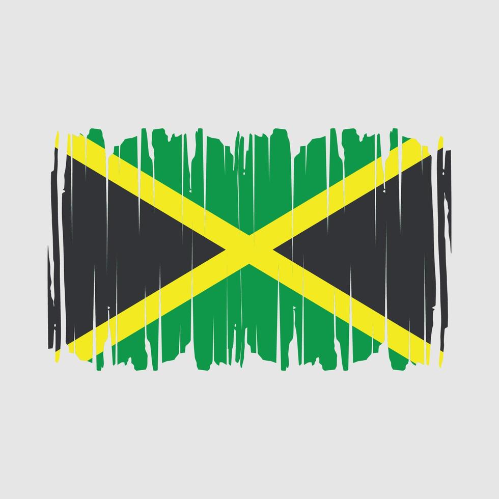 Jamaica Flag Brush Vector Illustration
