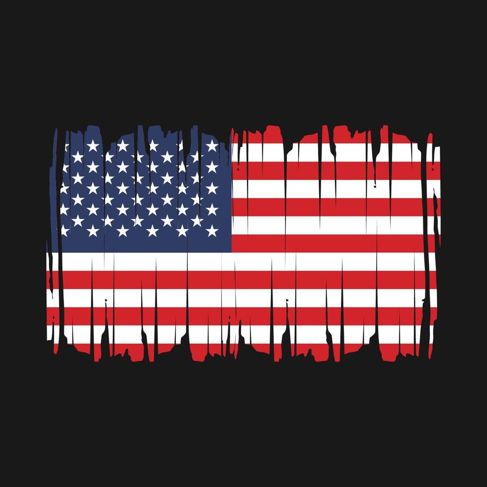 American Flag Brush Vector Illustration