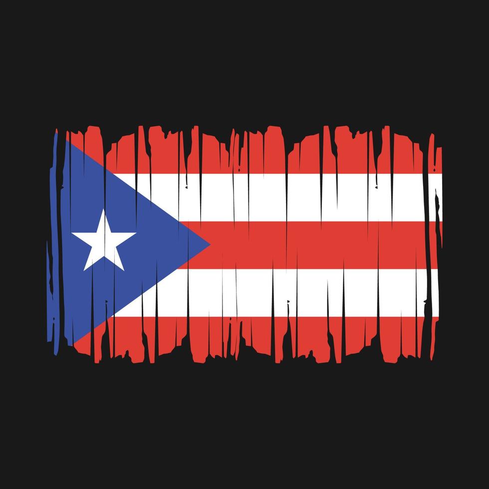 Puerto Rico Flag Brush Vector Illustration