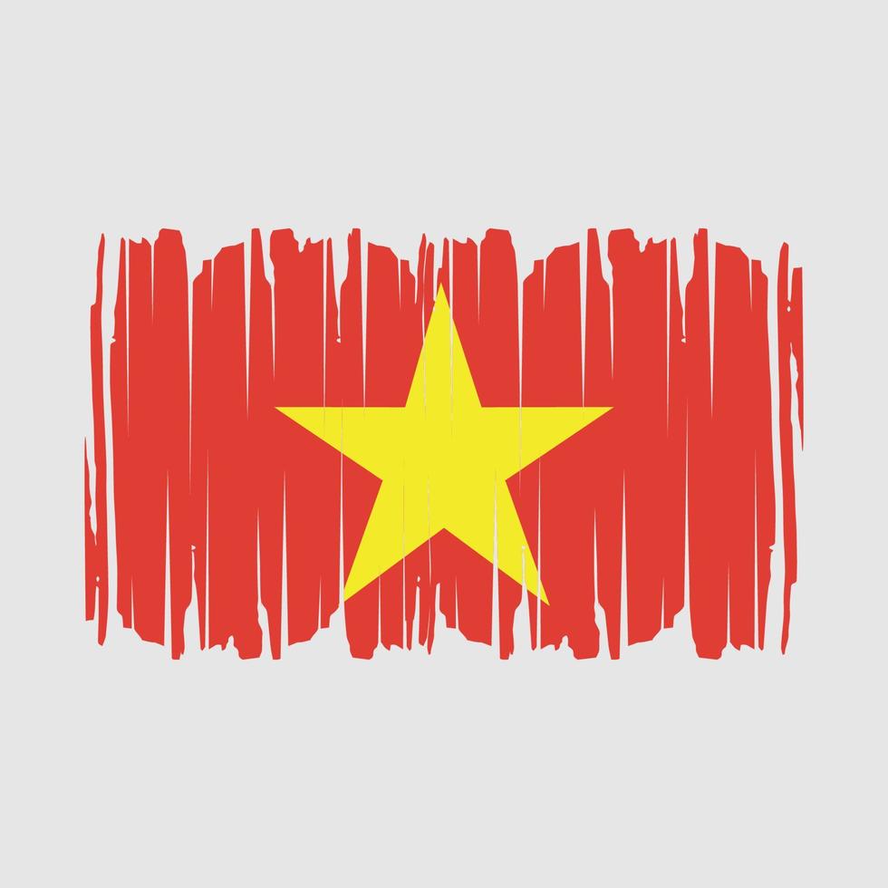 Vietnam Flag Brush Vector Illustration