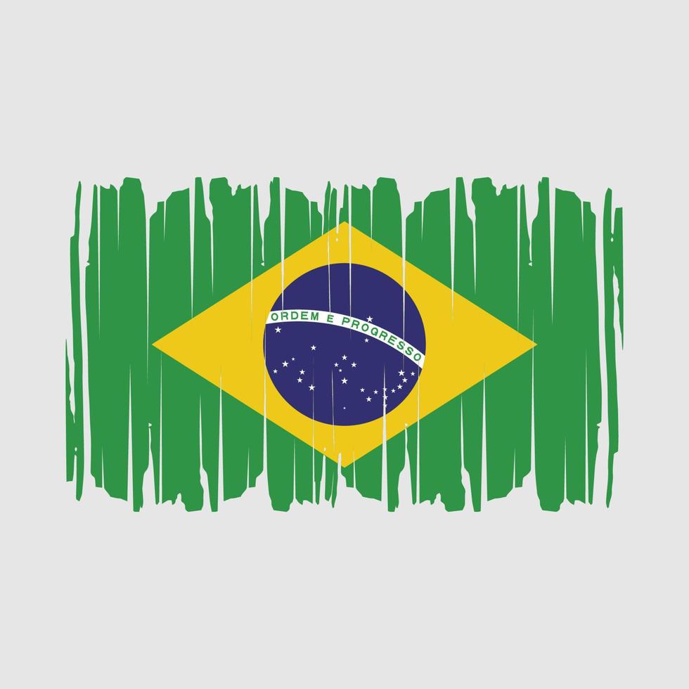 Brazil Flag Brush Vector Illustration