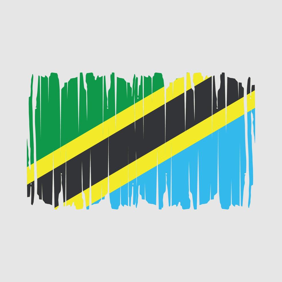 Tanzania Flag Brush Vector Illustration