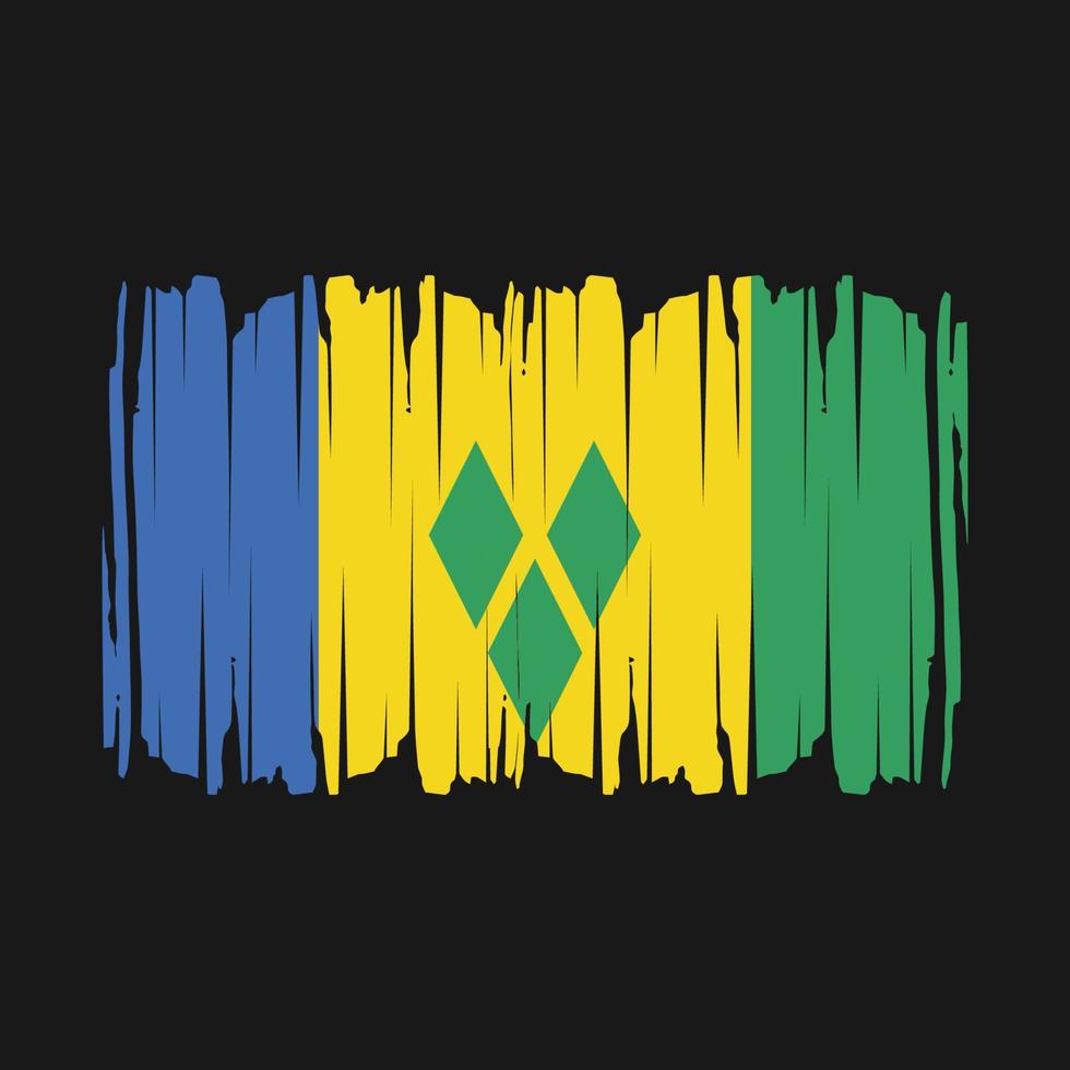 Saint Vincent Flag Brush Vector Illustration