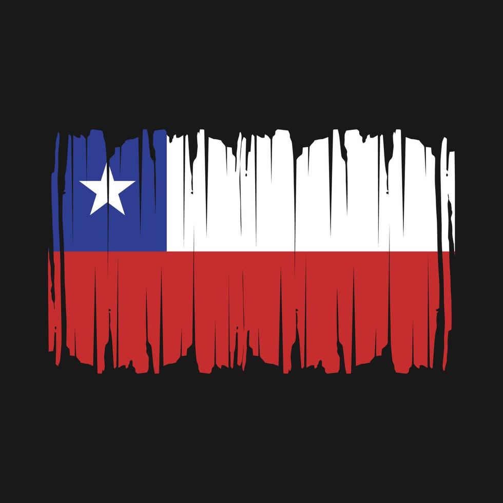 ilustración de vector de pincel de bandera de chile